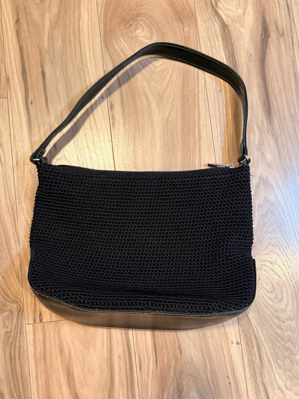 The Sak Black Crochet Shoulder Bag